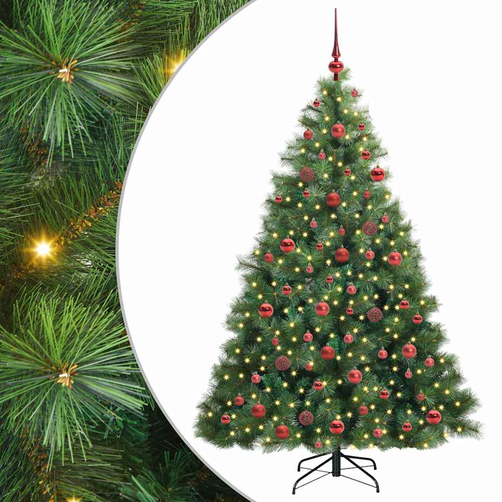 Albero di Natale artificiale con 300 LED Verde 180 cm PE e PVC