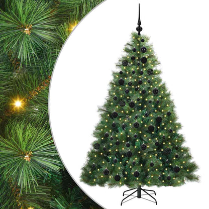Albero di Natale artificiale con 300 LED Verde 180 cm PE e PVC