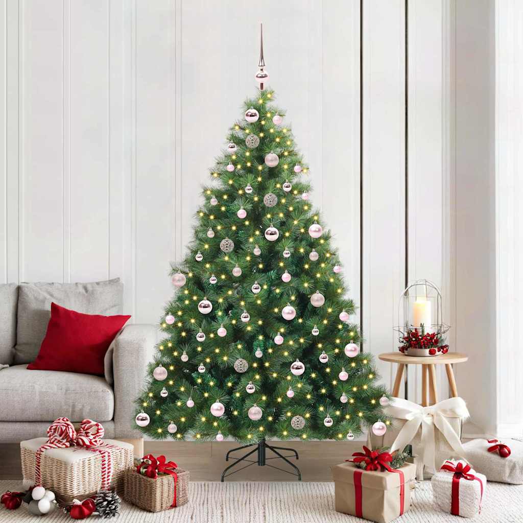 Albero di Natale artificiale con 300 LED Verde 180 cm PE e PVC