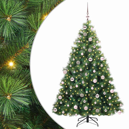 Albero di Natale artificiale con 300 LED Verde 180 cm PE e PVC