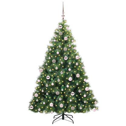 Albero di Natale artificiale con 300 LED Verde 180 cm PE e PVC