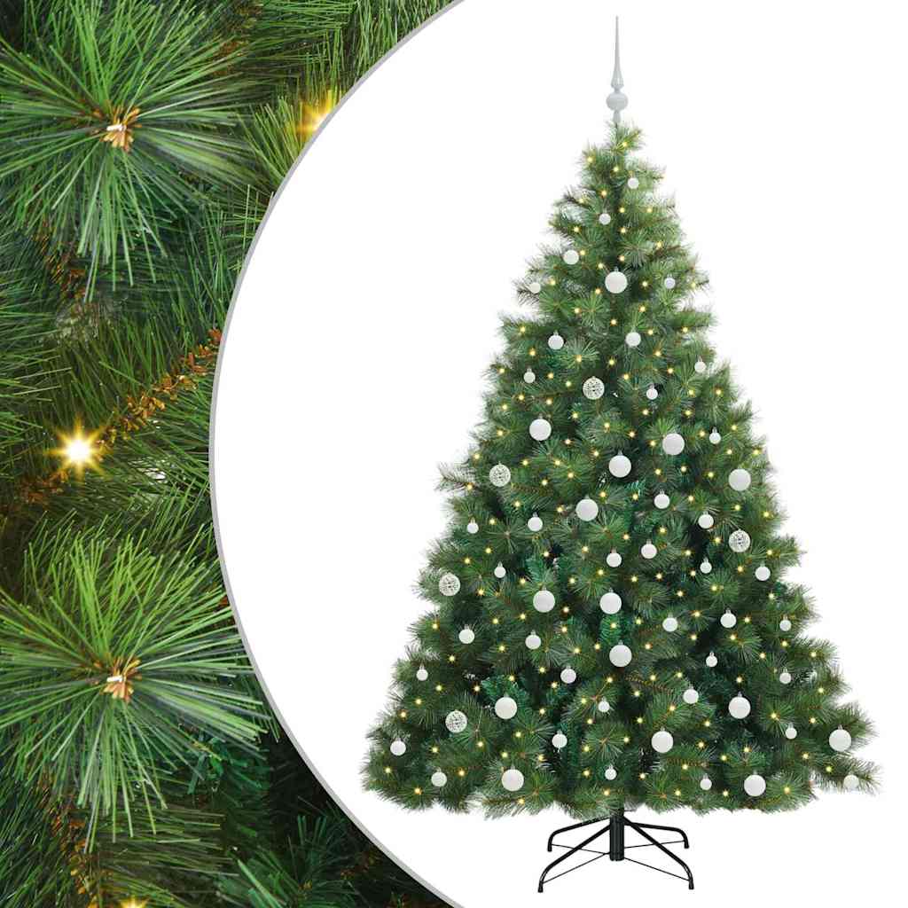 Albero di Natale artificiale con 300 LED Verde 180 cm PE e PVC