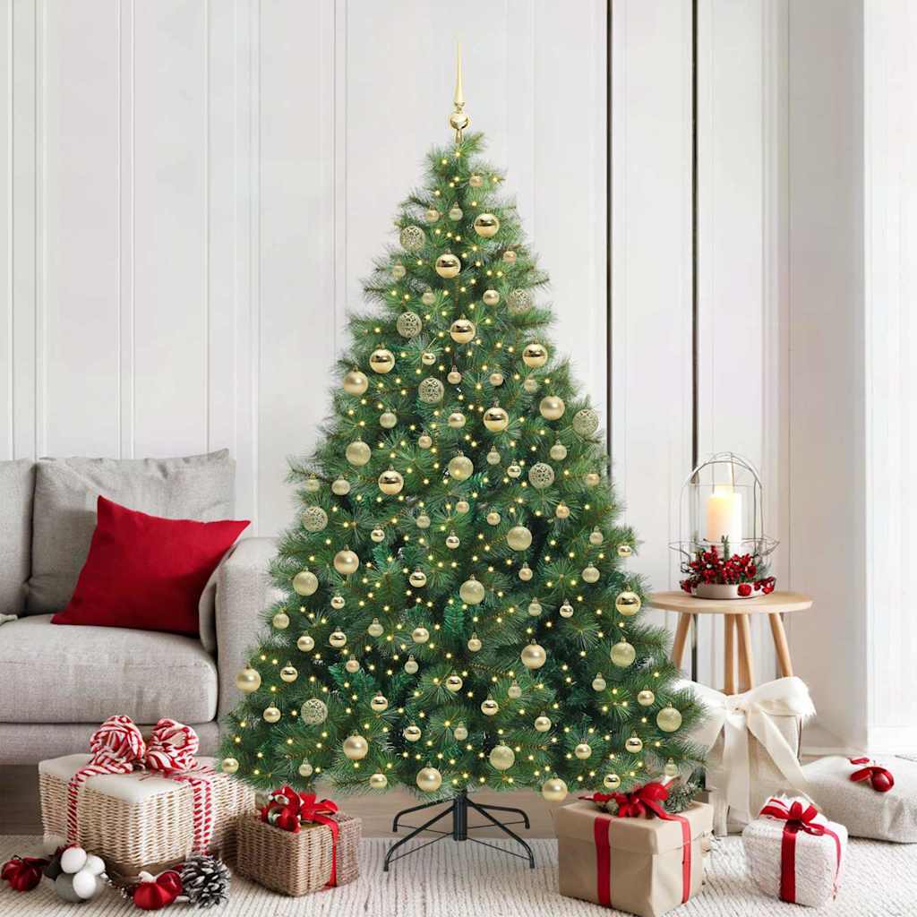 Albero di Natale artificiale con 300 LED Verde 180 cm PE e PVC