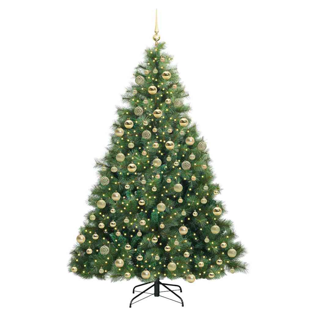 Albero di Natale artificiale con 300 LED Verde 180 cm PE e PVC