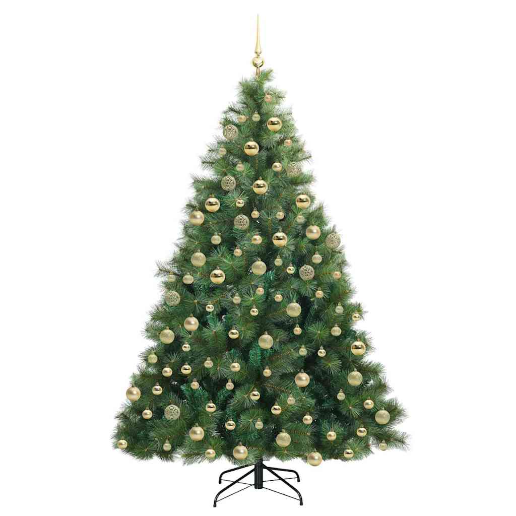 Albero di Natale artificiale con 300 LED Verde 180 cm PE e PVC