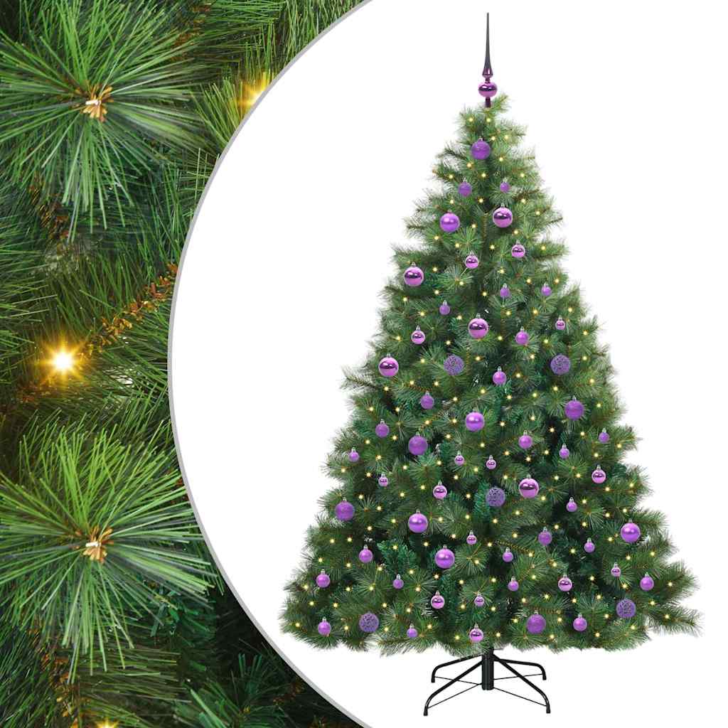Albero di Natale artificiale con 300 LED Verde 180 cm PE e PVC