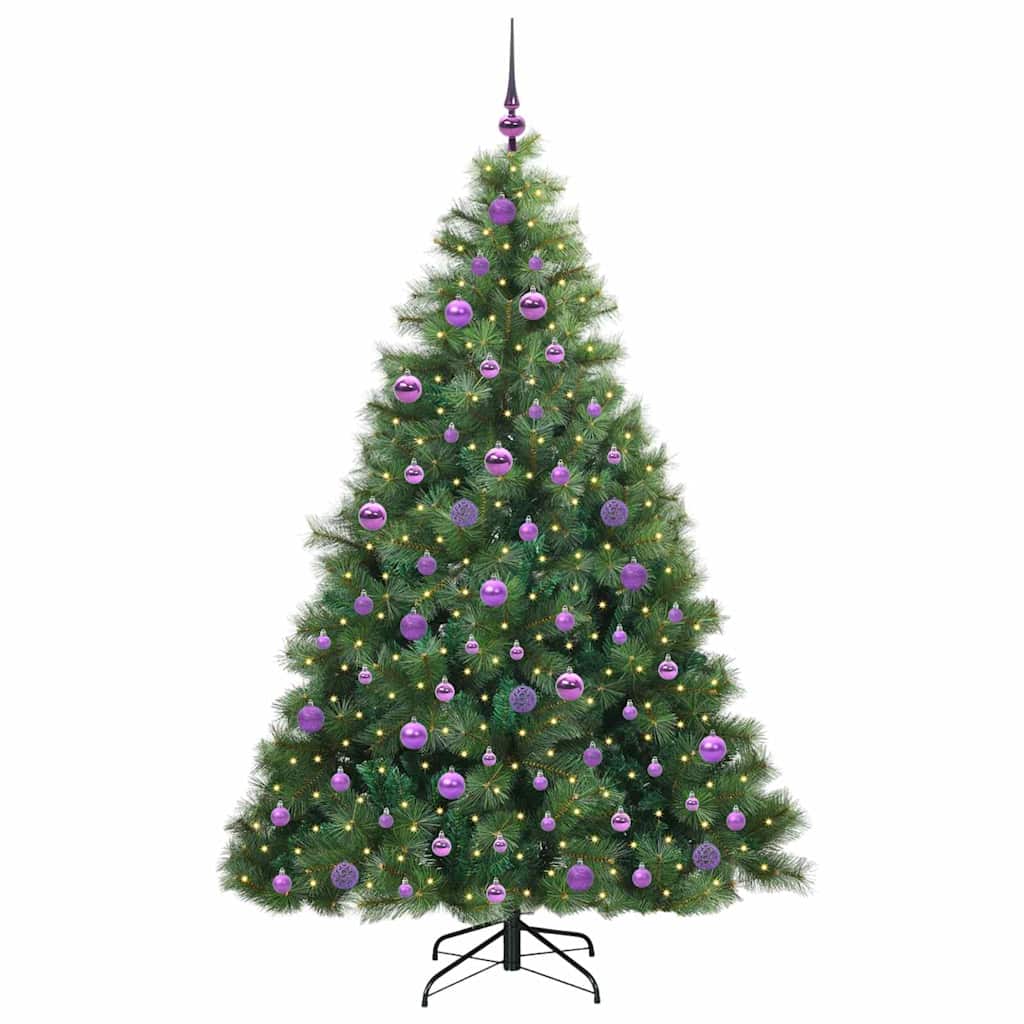 Albero di Natale artificiale con 300 LED Verde 180 cm PE e PVC