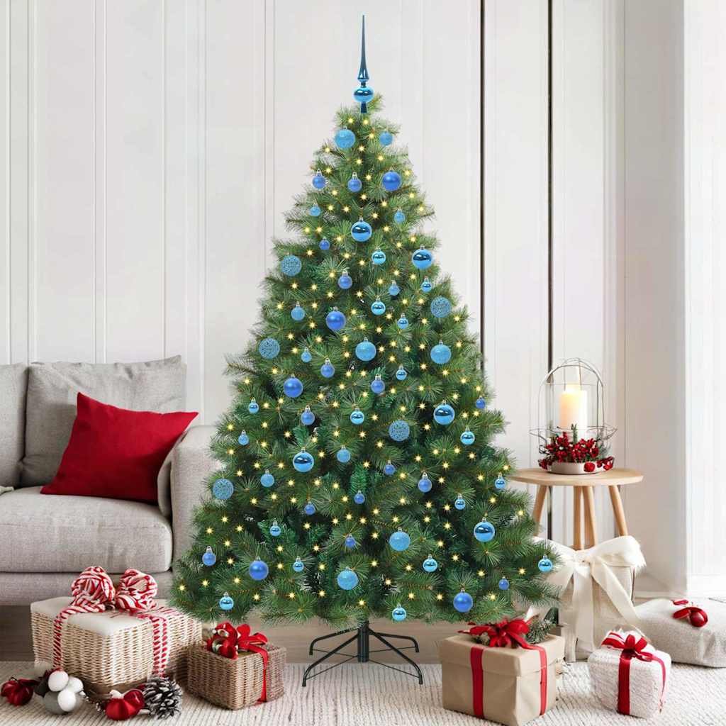 Albero di Natale artificiale con 300 LED Verde 180 cm PE e PVC