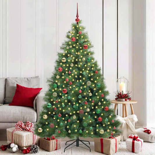 Albero di Natale artificiale con 300 LED Verde 180 cm PE e PVC