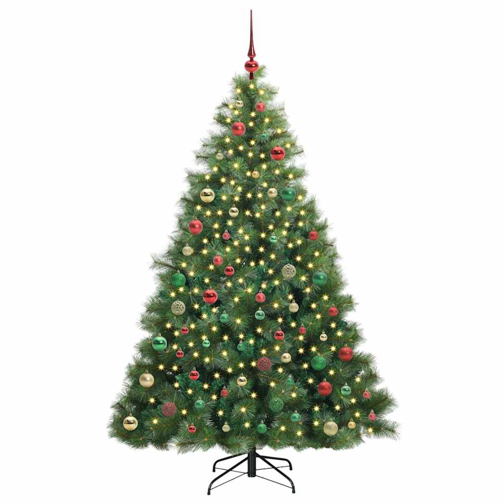 Albero di Natale artificiale con 300 LED Verde 180 cm PE e PVC