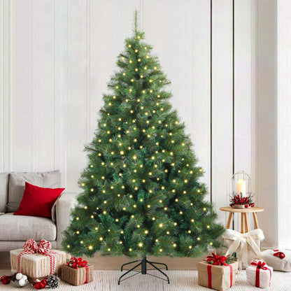 Albero di Natale artificiale con 300 LED Verde 210 cm PE e PVC