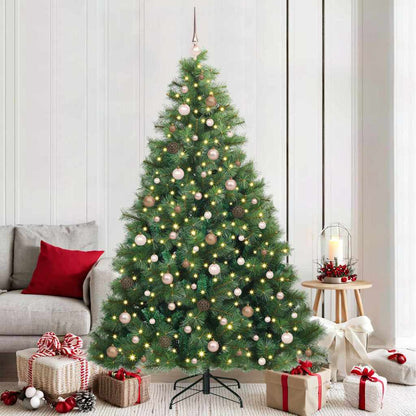 Albero di Natale artificiale con 300 LED Verde 210 cm PE e PVC