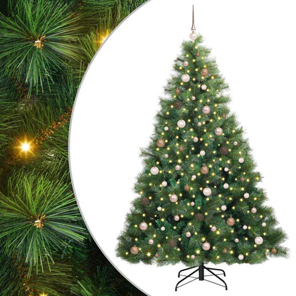 Albero di Natale artificiale con 300 LED Verde 210 cm PE e PVC