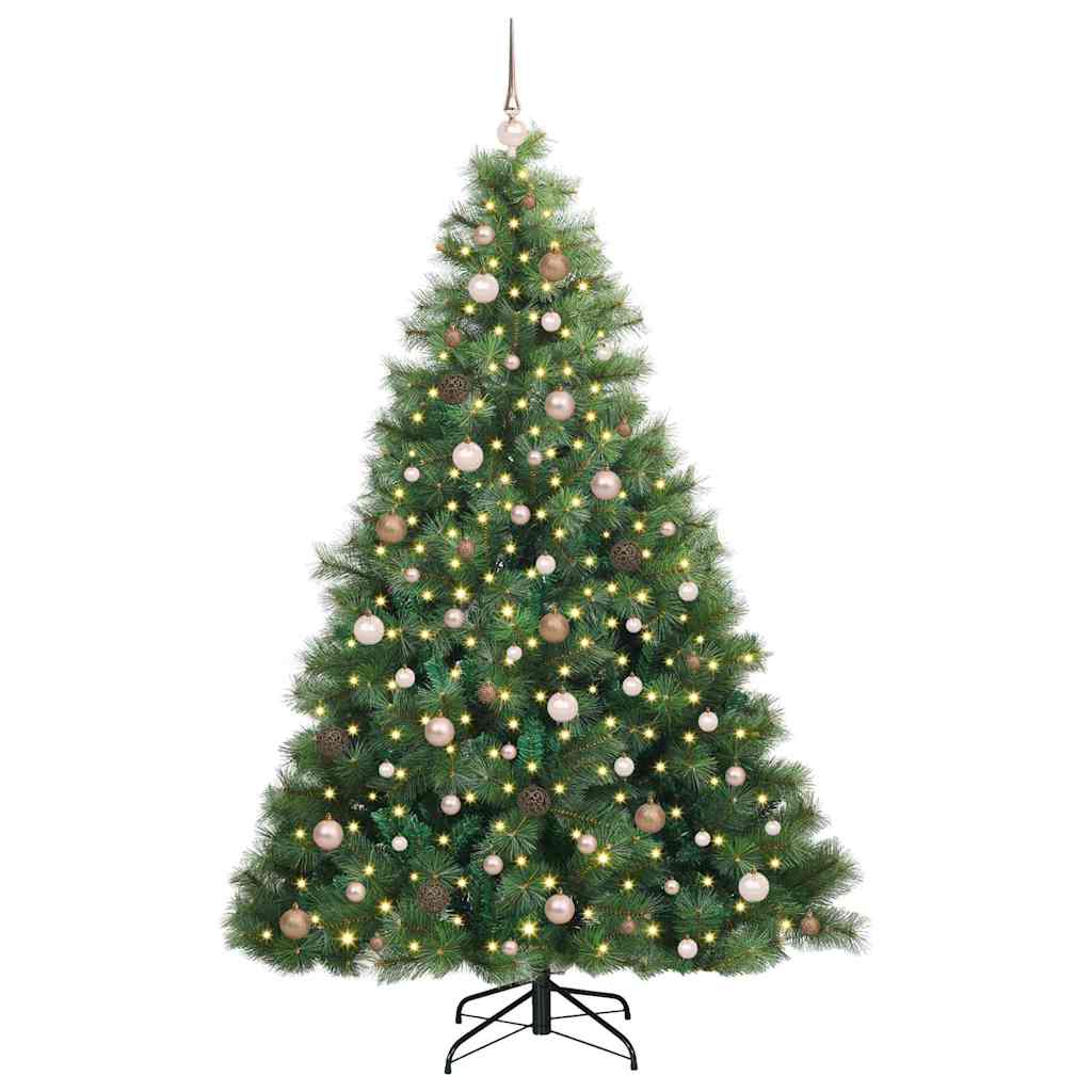 Albero di Natale artificiale con 300 LED Verde 210 cm PE e PVC
