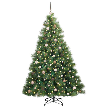 Albero di Natale artificiale con 300 LED Verde 210 cm PE e PVC
