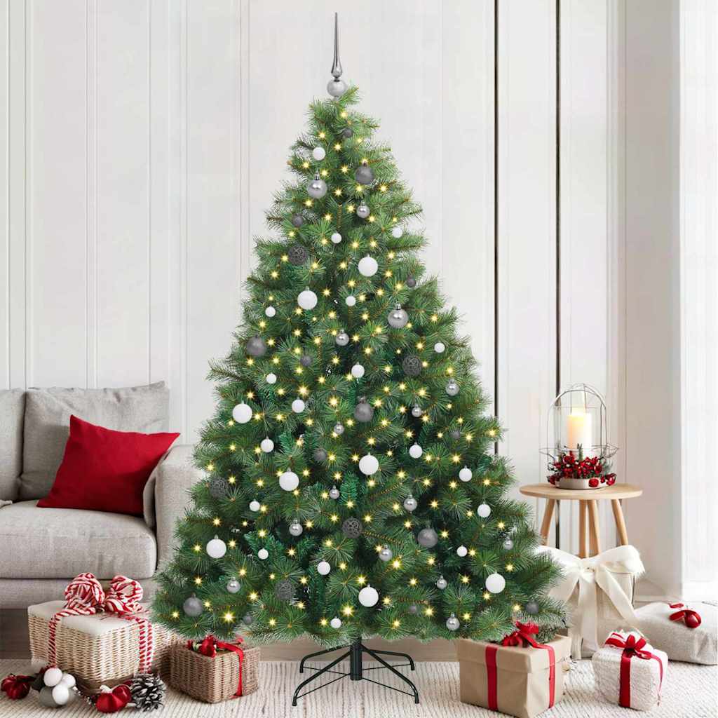 Albero di Natale artificiale con 300 LED Verde 210 cm PE e PVC