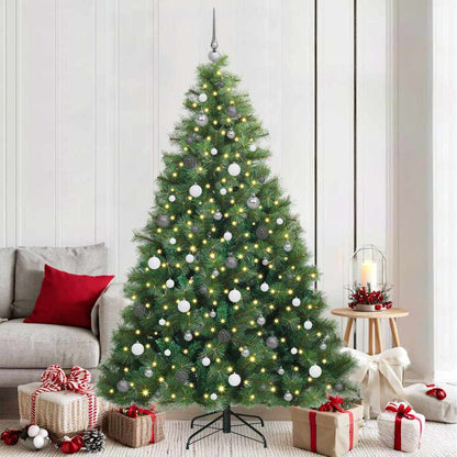 Albero di Natale artificiale con 300 LED Verde 210 cm PE e PVC