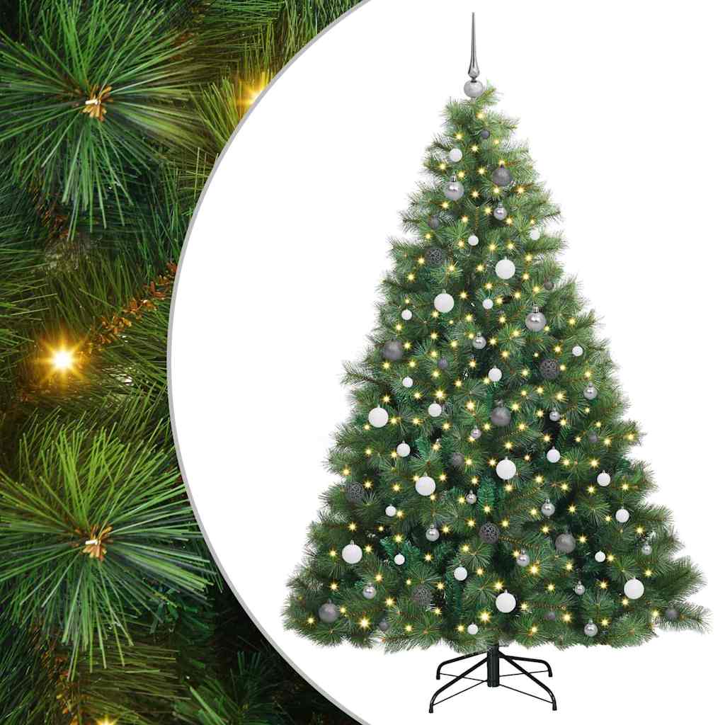 Albero di Natale artificiale con 300 LED Verde 210 cm PE e PVC