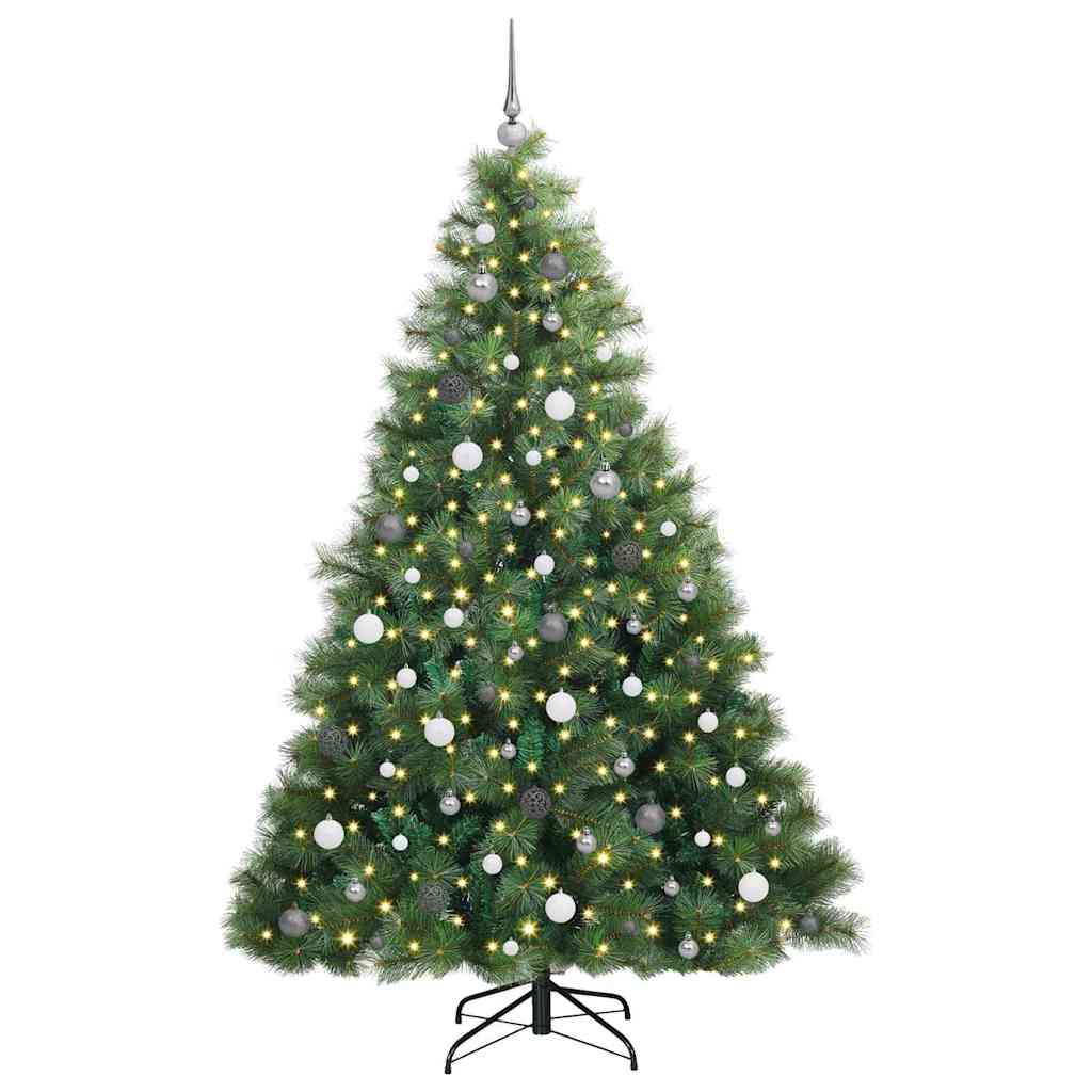 Albero di Natale artificiale con 300 LED Verde 210 cm PE e PVC