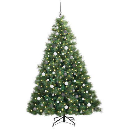 Albero di Natale artificiale con 300 LED Verde 210 cm PE e PVC