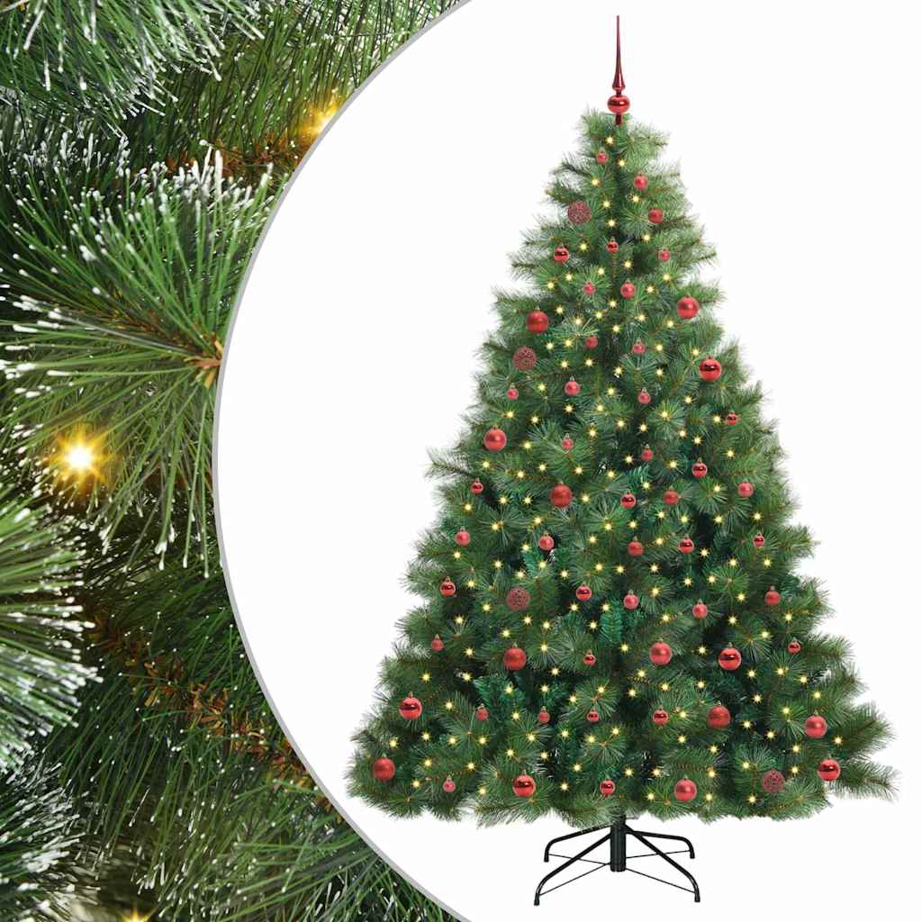 Albero di Natale artificiale con 300 LED Verde 210 cm PE e PVC