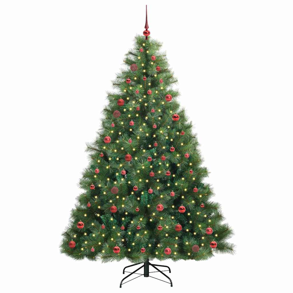 Albero di Natale artificiale con 300 LED Verde 210 cm PE e PVC