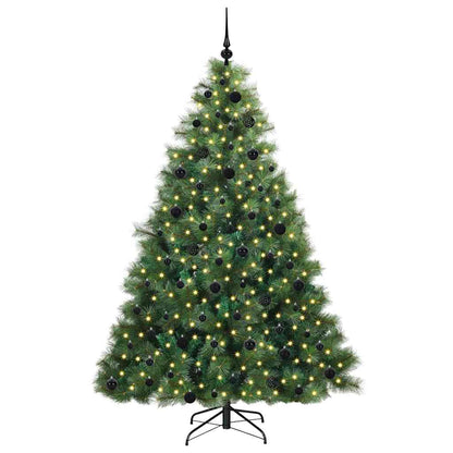 Albero di Natale artificiale con 300 LED Verde 210 cm PE e PVC