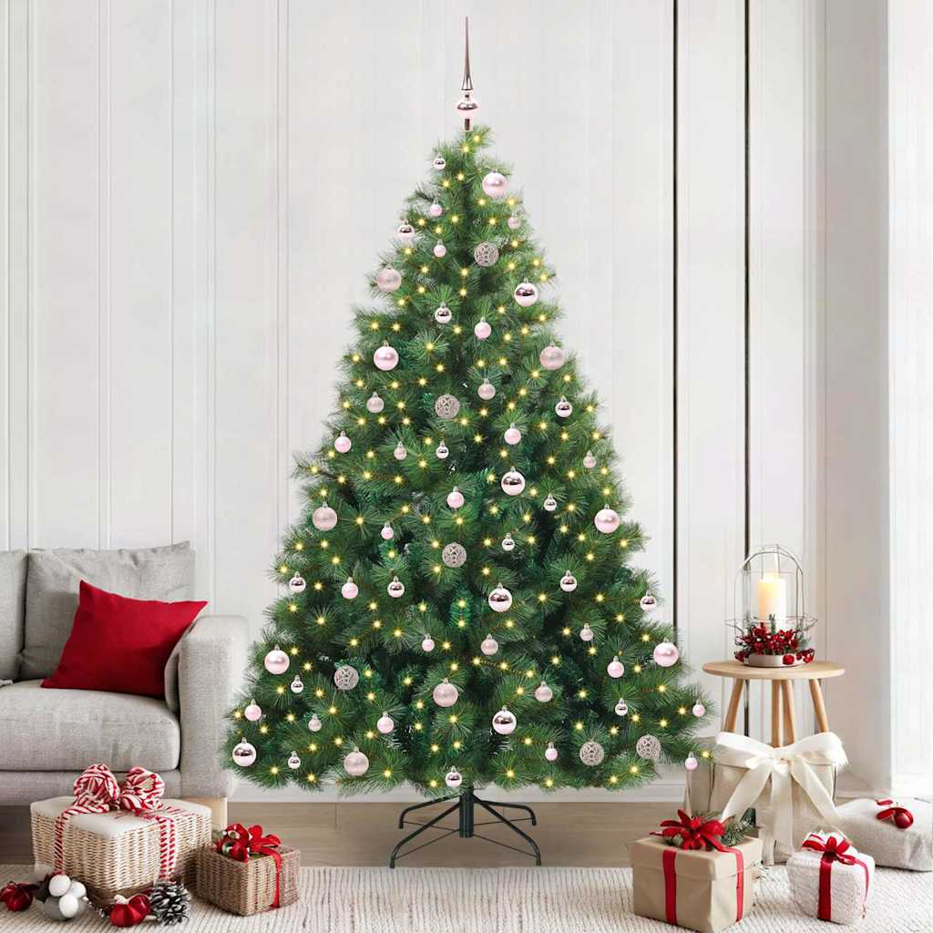 Albero di Natale artificiale con 300 LED Verde 210 cm PE e PVC