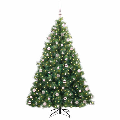 Albero di Natale artificiale con 300 LED Verde 210 cm PE e PVC