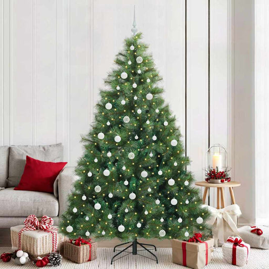 Albero di Natale artificiale con 300 LED Verde 210 cm PE e PVC