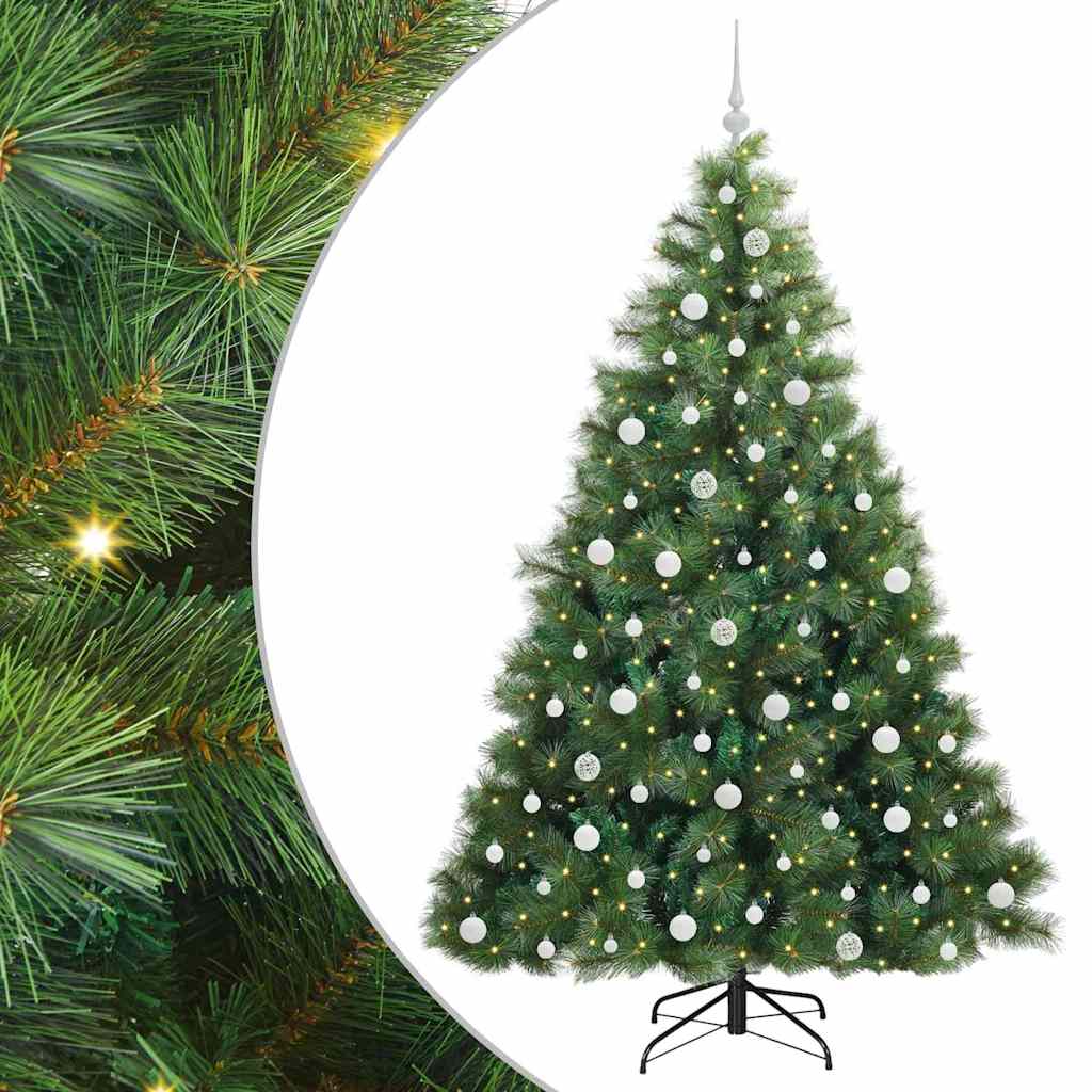Albero di Natale artificiale con 300 LED Verde 210 cm PE e PVC