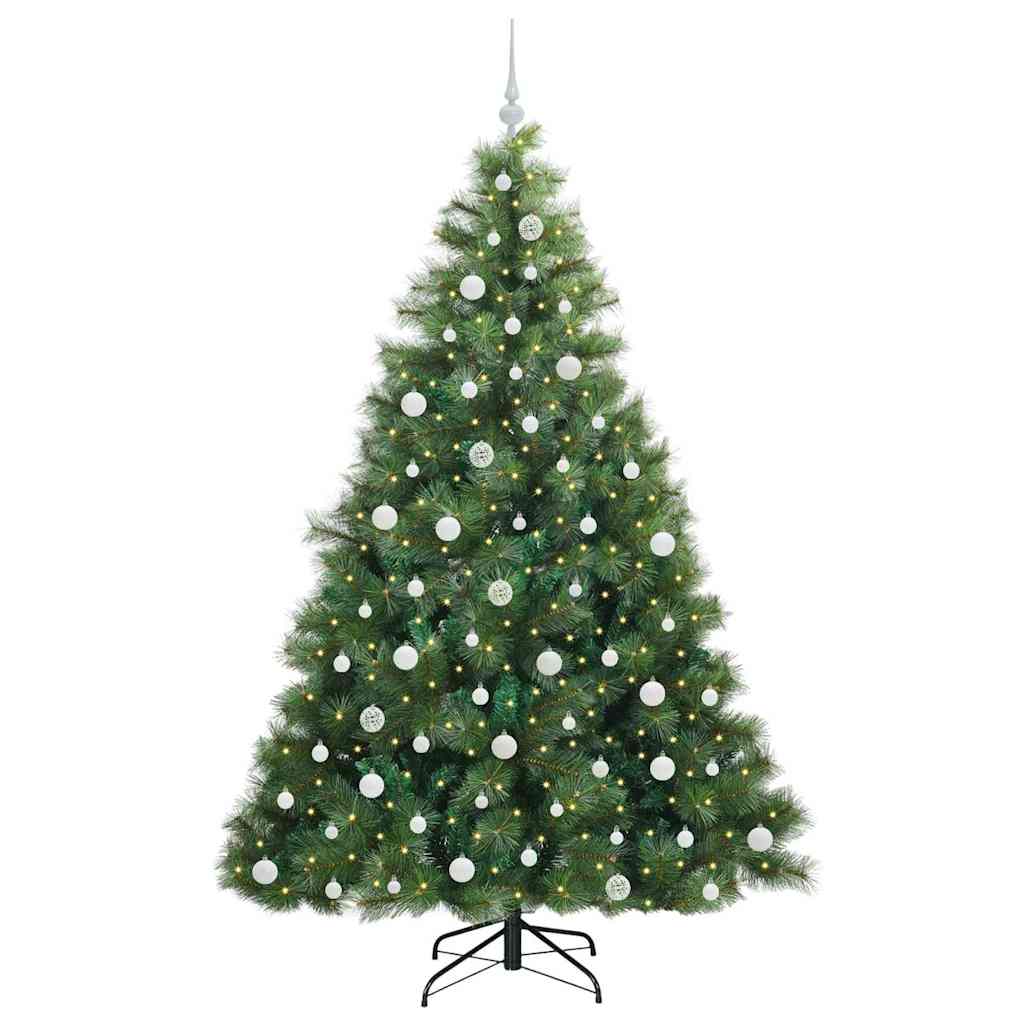 Albero di Natale artificiale con 300 LED Verde 210 cm PE e PVC