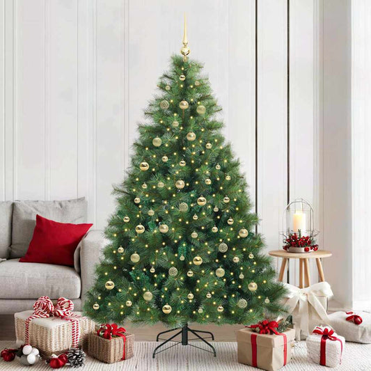 Albero di Natale artificiale con 300 LED Verde 210 cm PE e PVC