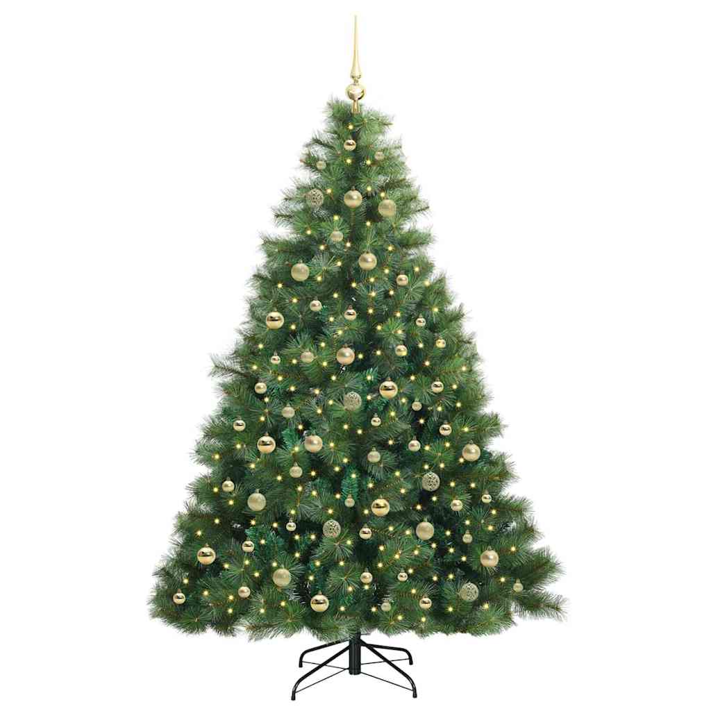 Albero di Natale artificiale con 300 LED Verde 210 cm PE e PVC