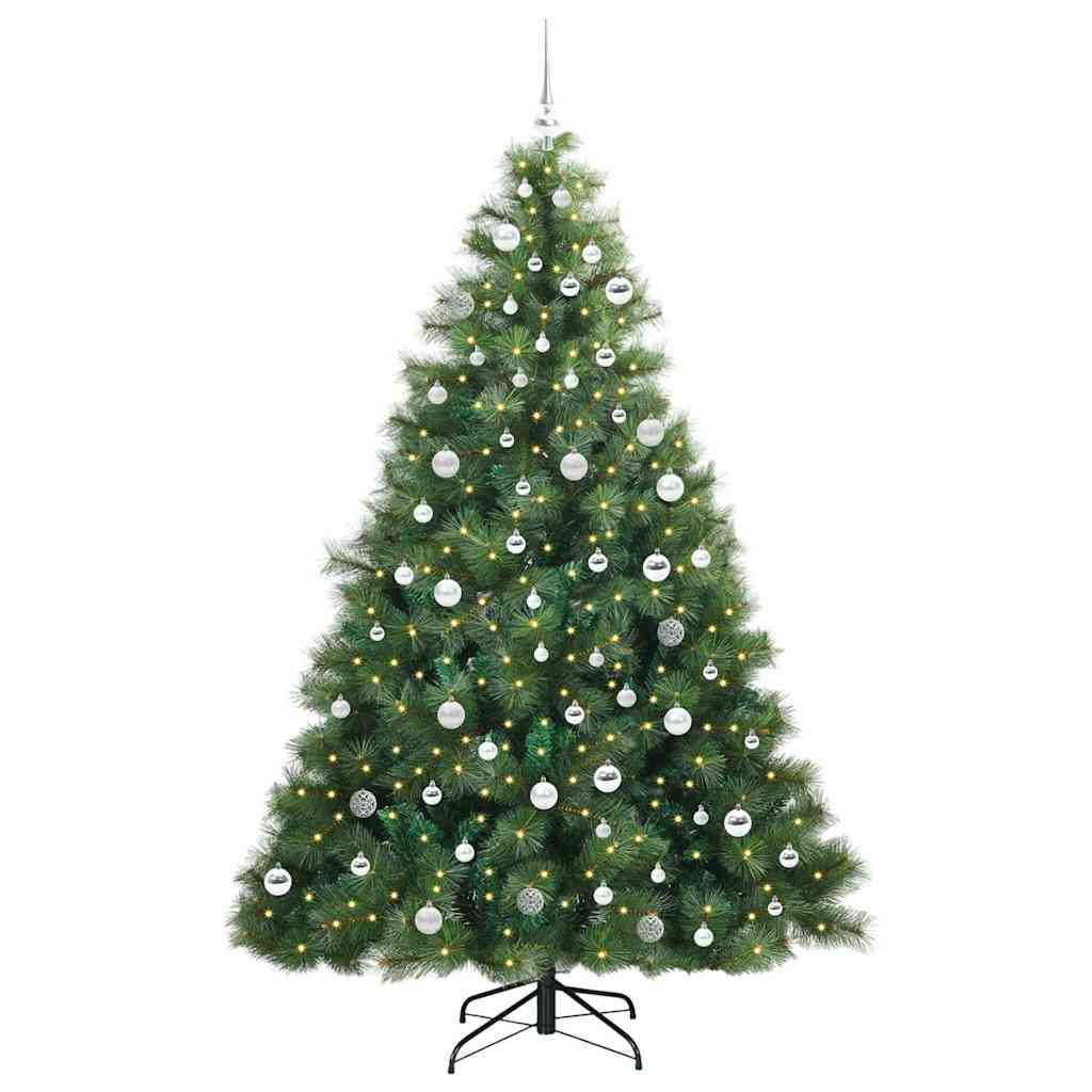 Albero di Natale artificiale con 300 LED Verde 210 cm PE e PVC