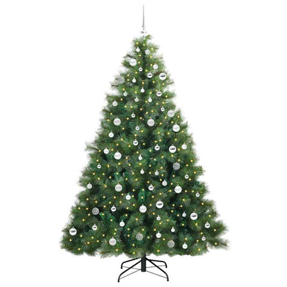 Albero di Natale artificiale con 300 LED Verde 210 cm PE e PVC