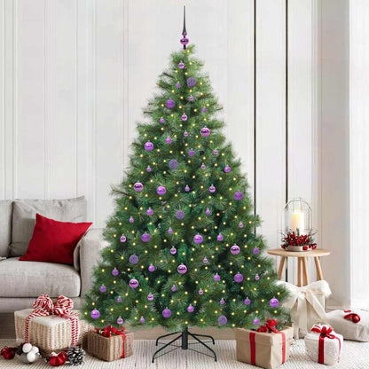 Albero di Natale artificiale con 300 LED Verde 210 cm PE e PVC