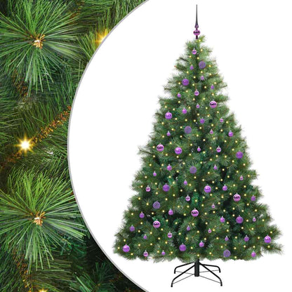Albero di Natale artificiale con 300 LED Verde 210 cm PE e PVC