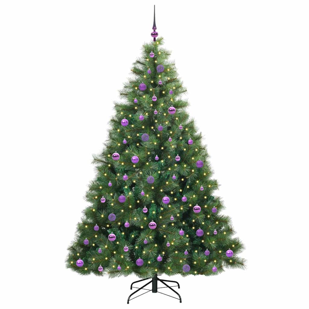 Albero di Natale artificiale con 300 LED Verde 210 cm PE e PVC