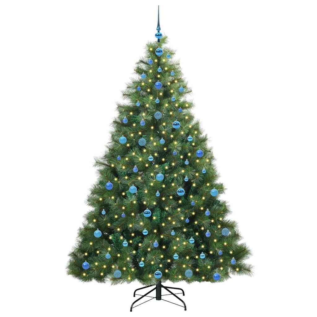 Albero di Natale artificiale con 300 LED Verde 210 cm PE e PVC