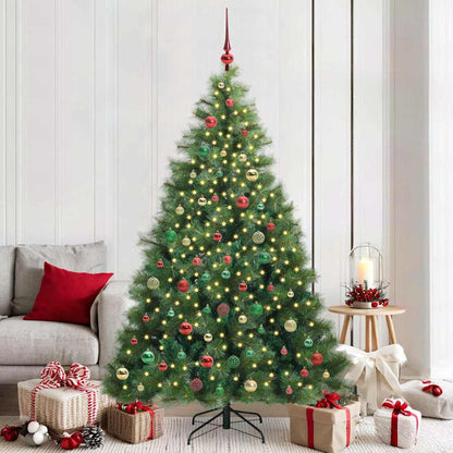 Albero di Natale artificiale con 300 LED Verde 210 cm PE e PVC