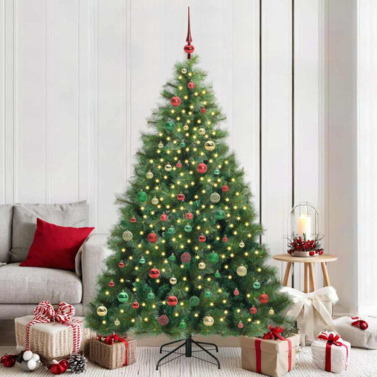 Albero di Natale artificiale con 300 LED Verde 210 cm PE e PVC