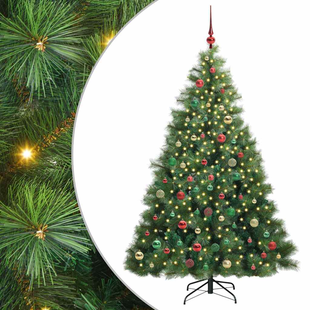 Albero di Natale artificiale con 300 LED Verde 210 cm PE e PVC