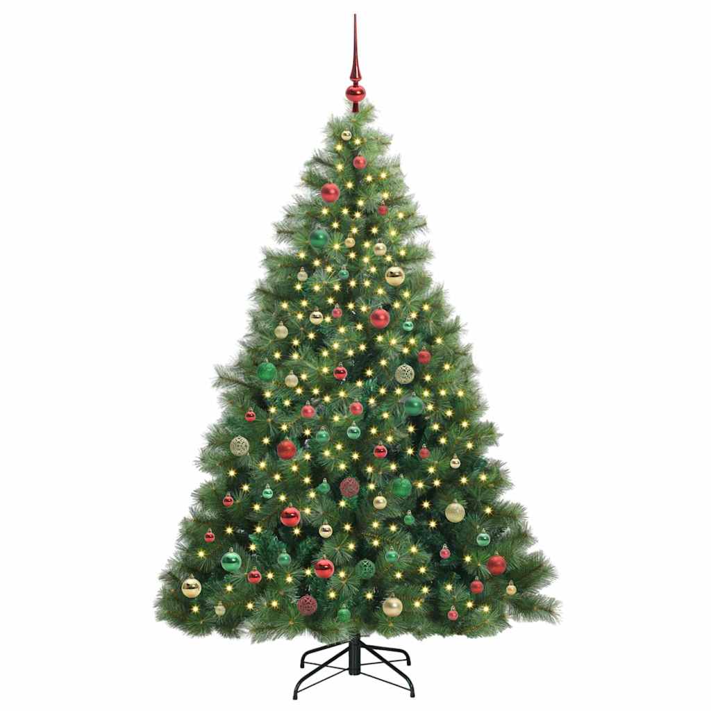 Albero di Natale artificiale con 300 LED Verde 210 cm PE e PVC