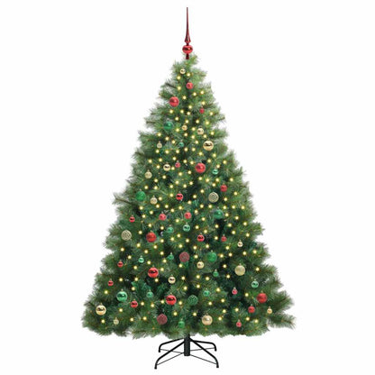 Albero di Natale artificiale con 300 LED Verde 210 cm PE e PVC