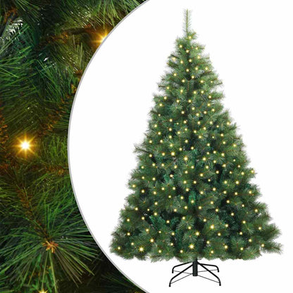 Albero di Natale artificiale con 300 LED Verde 240 cm PE e PVC