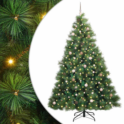 Albero di Natale artificiale con 300 LED Verde 240 cm PE e PVC