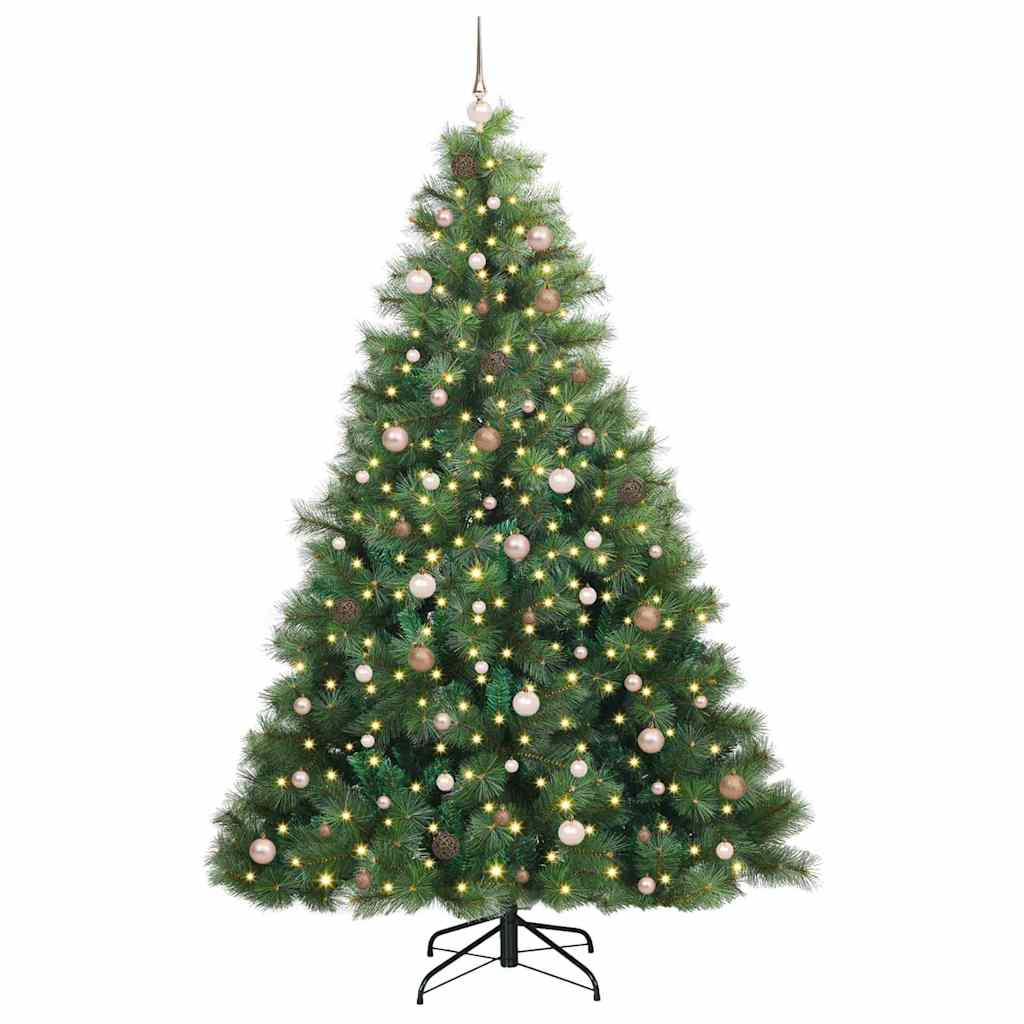 Albero di Natale artificiale con 300 LED Verde 240 cm PE e PVC