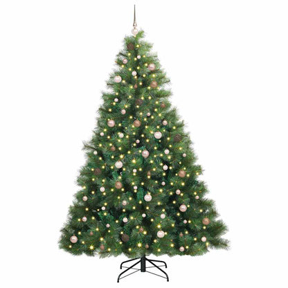 Albero di Natale artificiale con 300 LED Verde 240 cm PE e PVC
