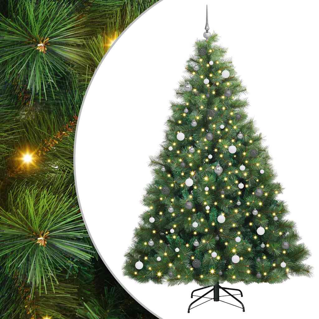 Albero di Natale artificiale con 300 LED Verde 240 cm PE e PVC